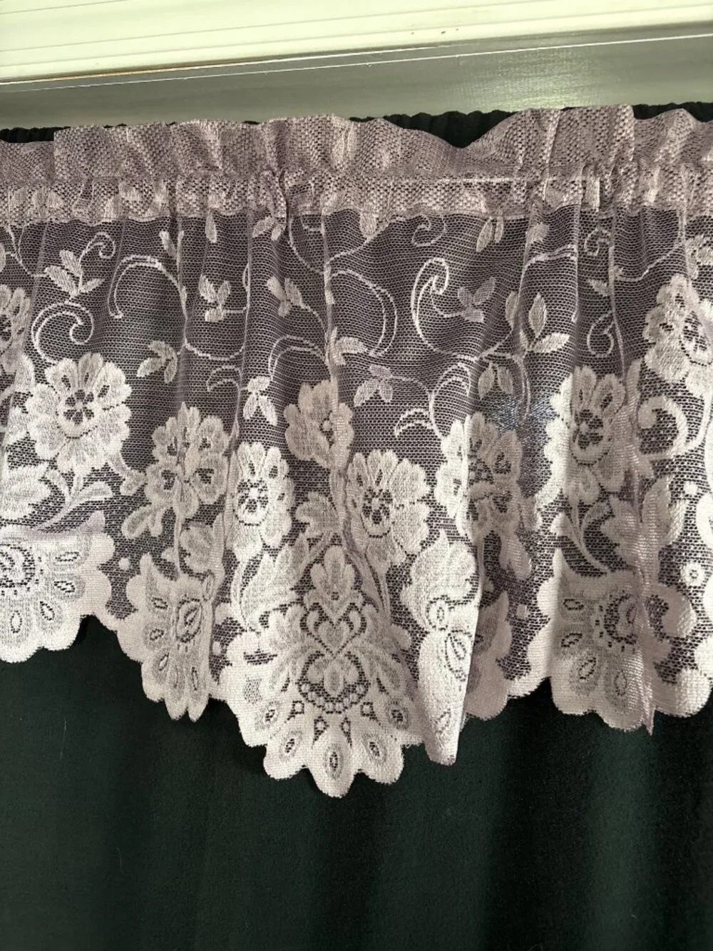 Purple Floral Lace Valance Curtain 54